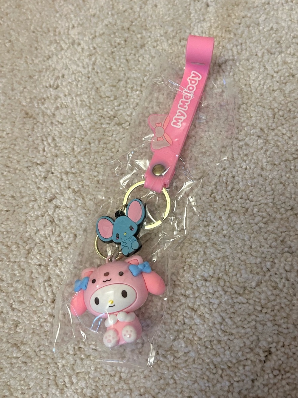LAST CALL 🤍 sanrio my melody rare cat hood keychain